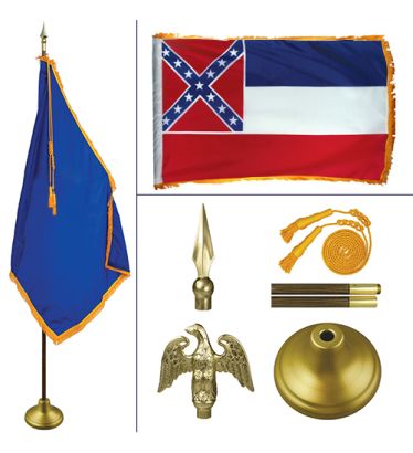 Mississippi 8' Heavy Oak Indoor Flag Kit