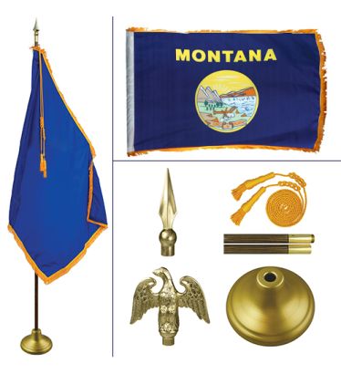 Montana 8' Heavy Oak Indoor Flag Kit