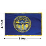 4'x6' Nebraska Indoor Nylon Flag 