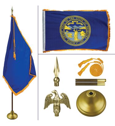 Nebraska 8' Heavy Oak Indoor Flag Kit