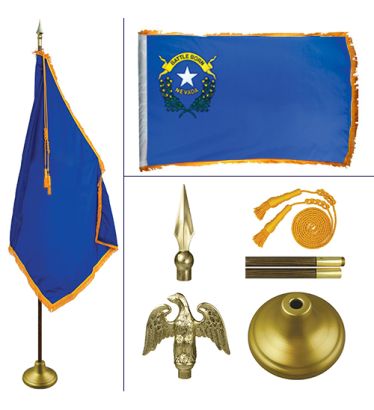 Nevada 8' Heavy Oak Indoor Flag Kit