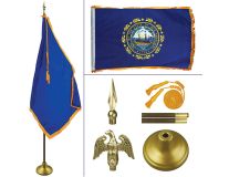 New Hampshire 8' Heavy Oak Indoor Flag Kit