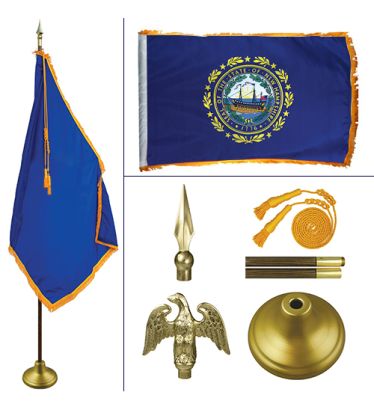 New Hampshire 8' Heavy Oak Indoor Flag Kit