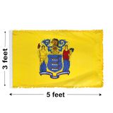 3'x5' New Jersey Indoor Nylon Flag 