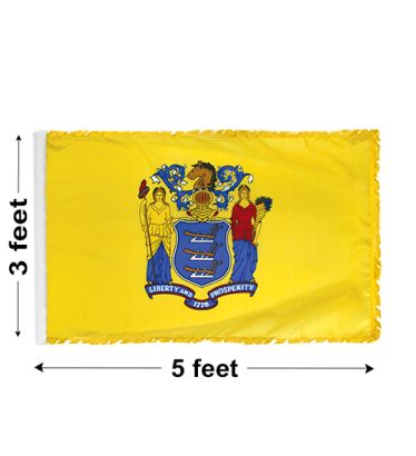 3'x5' New Jersey Indoor Nylon Flag 