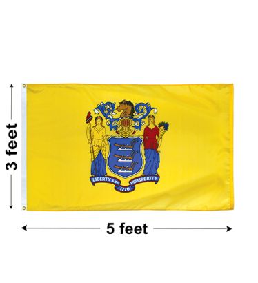 3'x5' New Jersey Nylon Outdoor Flag