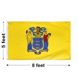 5'x8' New Jersey Nylon Outdoor Flag