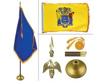 New Jersey 8' Heavy Oak Indoor Flag Kit