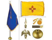 New Mexico 8' Heavy Oak Indoor Flag Kit