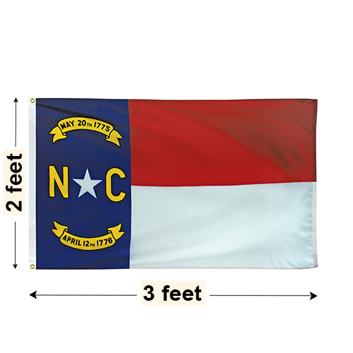 2'x3' North Carolina Nylon Outdoor Flag - North Carolina Flags | Tuff ...