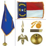 North Carolina 8' Heavy Oak Indoor Flag Kit