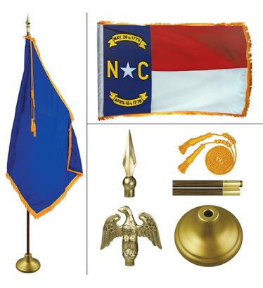 North Carolina 8' Heavy Oak Indoor Flag Kit