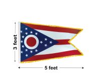 3'x5' Ohio Indoor Nylon Flag 