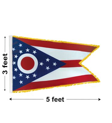 3'x5' Ohio Indoor Nylon Flag 