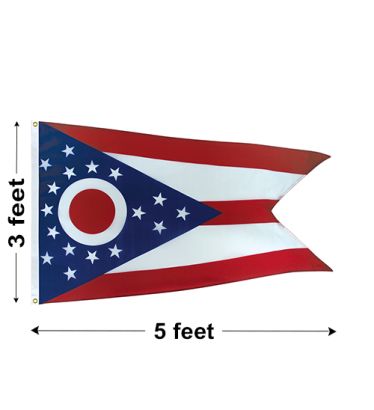 3'x5' Ohio Polyester Outdoor Flag