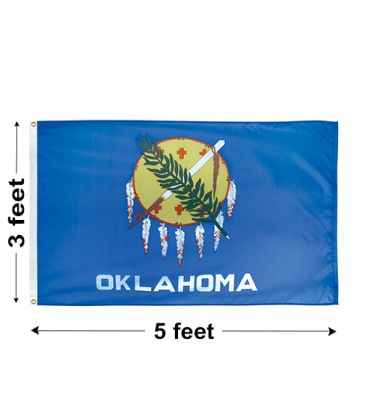 3'x5' Oklahoma Nylon Outdoor Flag