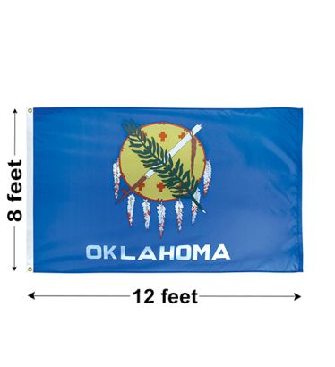 8'x12' Oklahoma Nylon Outdoor Flag