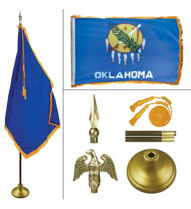 Oklahoma 8' Heavy Oak Indoor Flag Kit