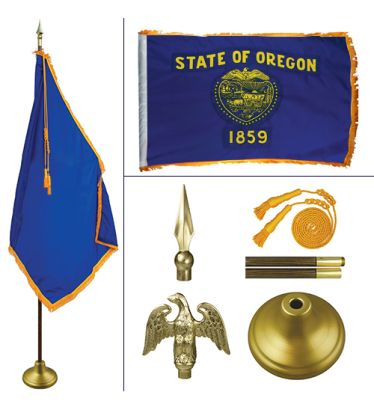 Oregon 8' Heavy Oak Indoor Flag Kit