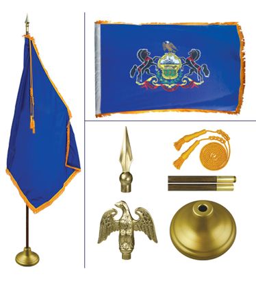 Pennsylvania 8' Heavy Oak Indoor Flag Kit