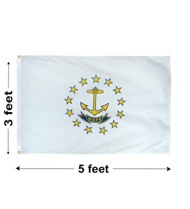 3'x5' Rhode Island Nylon Outdoor Flag