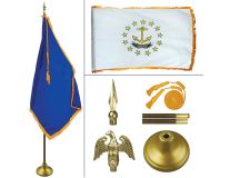 Rhode Island 8' Heavy Oak Indoor Flag Kit