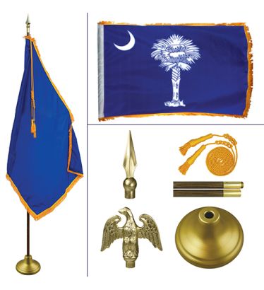 South Carolina 8' Heavy Oak Indoor Flag Kit