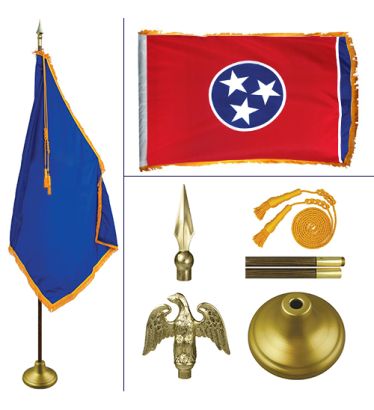 Tennessee 8' Heavy Oak Indoor Flag Kit