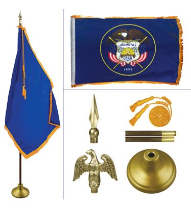 Utah 8' Heavy Oak Indoor Flag Kit