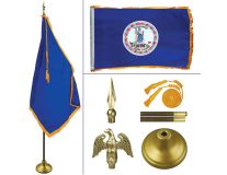 Virginia 8' Heavy Oak Indoor Flag Kit