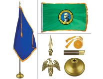 Washington 8' Heavy Oak Indoor Flag Kit