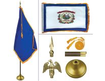 West Virginia 8' Heavy Oak Indoor Flag Kit