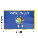 3'x5' Wisconsin Indoor Nylon Flag 