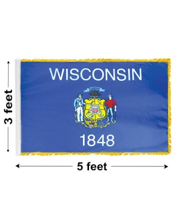 3'x5' Wisconsin Indoor Nylon Flag 