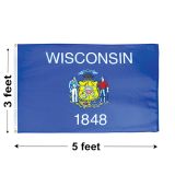 3'x5' Wisconsin Nylon Outdoor Flag