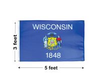 3'x5' Wisconsin Nylon Outdoor Flag