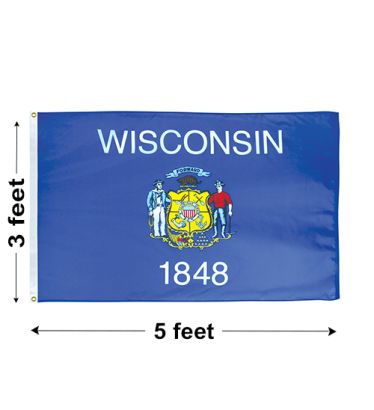 3'x5' Wisconsin Nylon Outdoor Flag