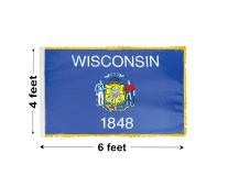 4'x6' Wisconsin Indoor Nylon Flag 