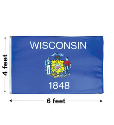 4'x6' Wisconsin Nylon Outdoor Flag