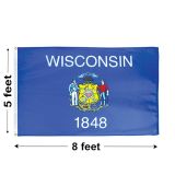 5'x8' Wisconsin Nylon Outdoor Flag