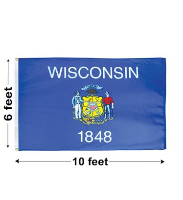 6'x10' Wisconsin Nylon Outdoor Flag