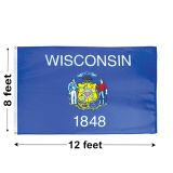 8'x12' Wisconsin Nylon Outdoor Flag