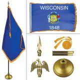 Wisconsin 8' Heavy Oak Indoor Flag Kit