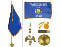 Wisconsin 8' Heavy Oak Indoor Flag Kit