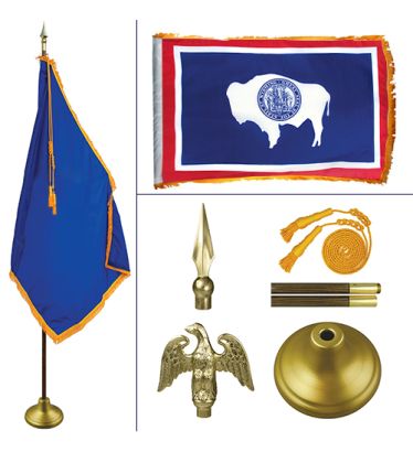 Wyoming 8' Heavy Oak Indoor Flag Kit