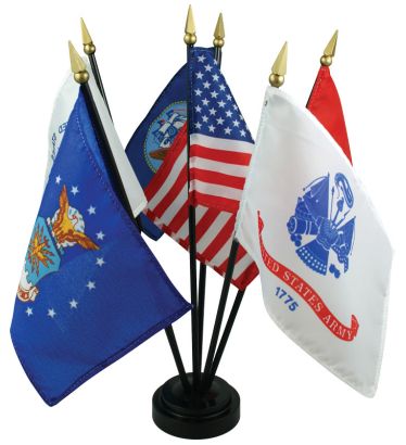 4"x6" Complete Set of Armed Forces Rayon Flags