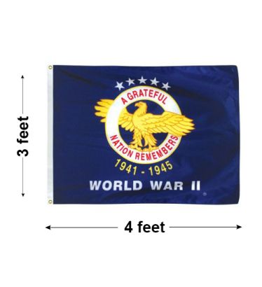 3'x4' WWII Nylon Outdoor Flags