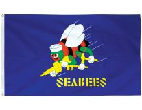 3'x5' Seebees Outdoor Light-Poly Flags