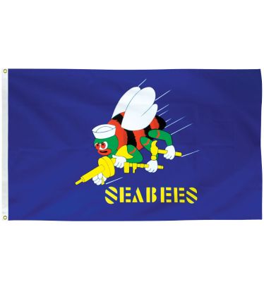 3'x5' Seebees Outdoor Light-Poly Flags