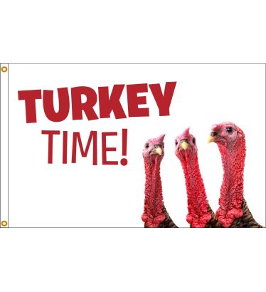 3'x5' Turkey Time Nylon Flag